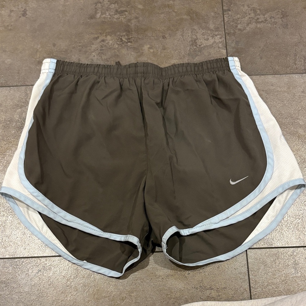 Nike Brown Shorts with Light Blue Accents